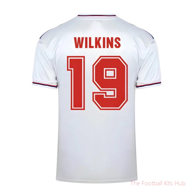 Score Draw England World Cup 1982 Home Shirt (Wilkins 19)-UniFootball Store