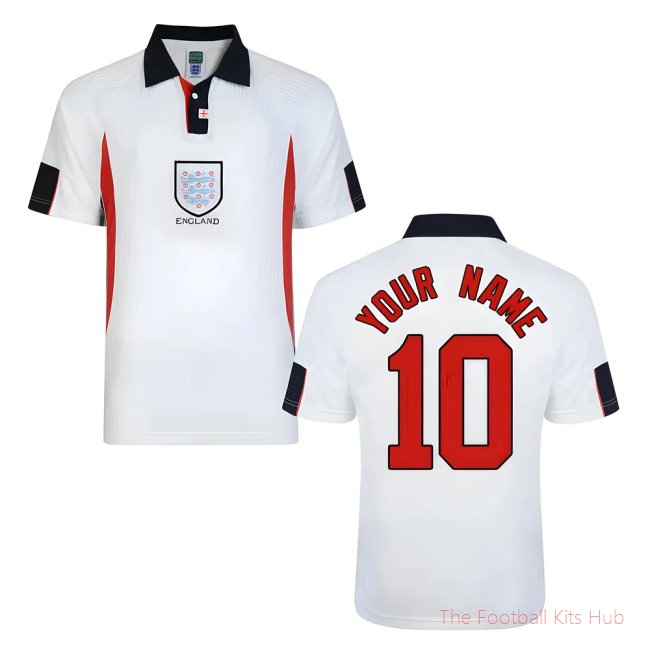 Score Draw England World Cup 1998 Home Shirt (Your Name)-UniFootball Store