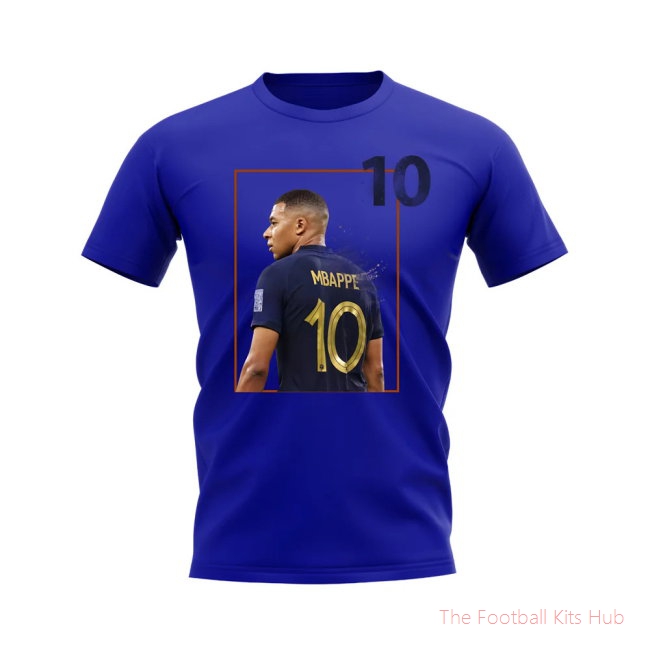 Kylian Mbappe France Fade T-Shirt (Blue)-UniFootball Store