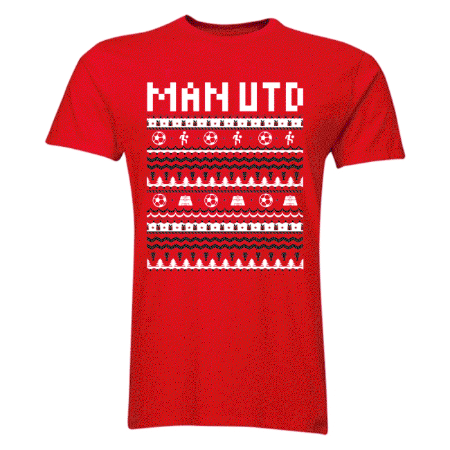 Man Utd Christmas T-Shirt (Red) - Kids-UniFootball Store