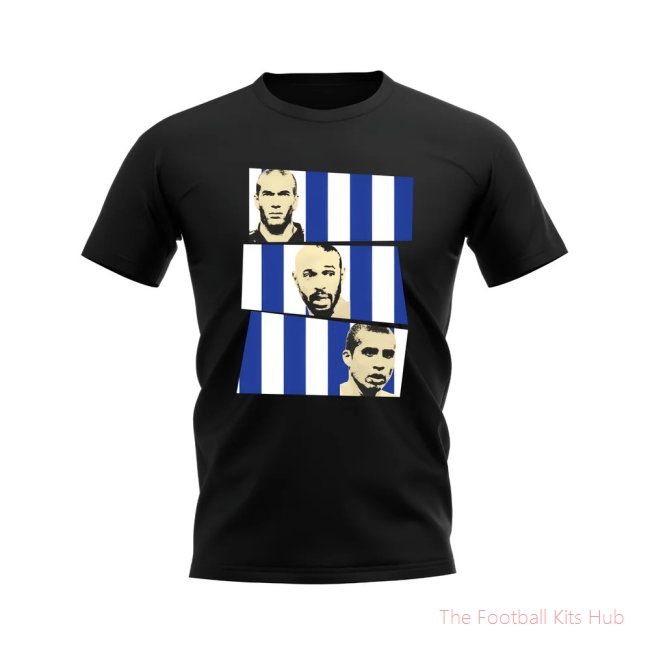 Zidane Henry Trezeguet France Trio T-Shirt (Black)-UniFootball Store
