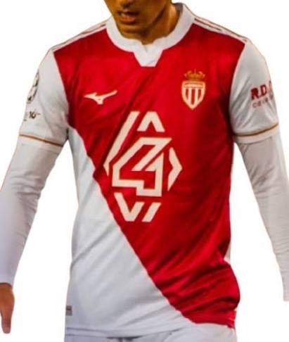 AS Monaco Home Long Sleeve Jersey 2025/26 Kids'