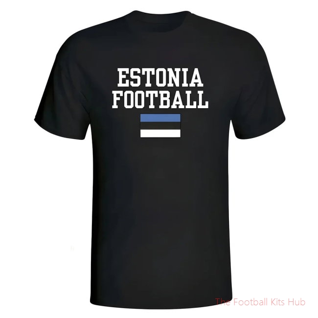 Men Estonia Football T-Shirt - Black-UniFootball Store
