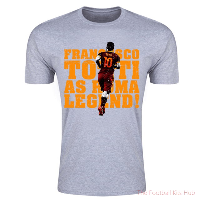 Francesco Totti Roma Legend T-Shirt (Grey)-UniFootball Store