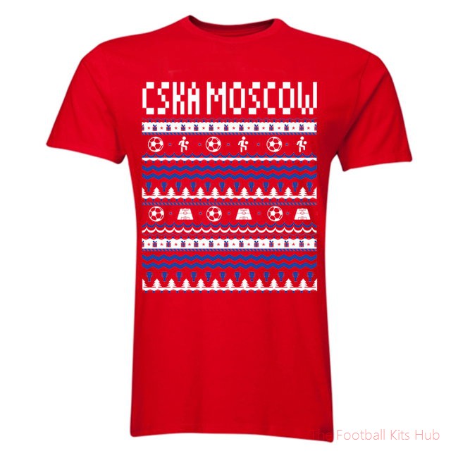 CSKA Moscow Christmas T-Shirt (Red)-UniFootball Store