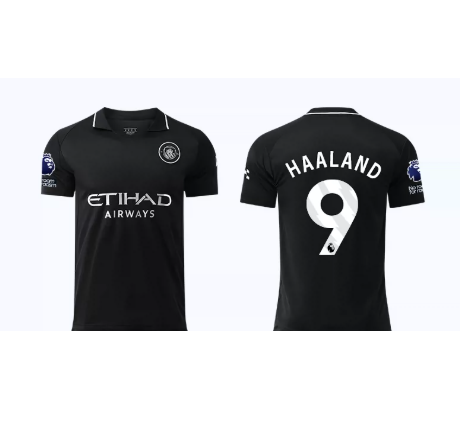 25/26 Manchester City All Black Away Erling Haaland #9 Founding Tribute Fashion Jersey