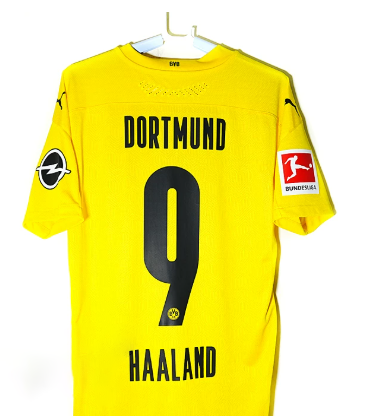 20/21 Borussia Dortmund Lightning Home Erling Haaland #9 Bundesliga Vintage Fan Jersey