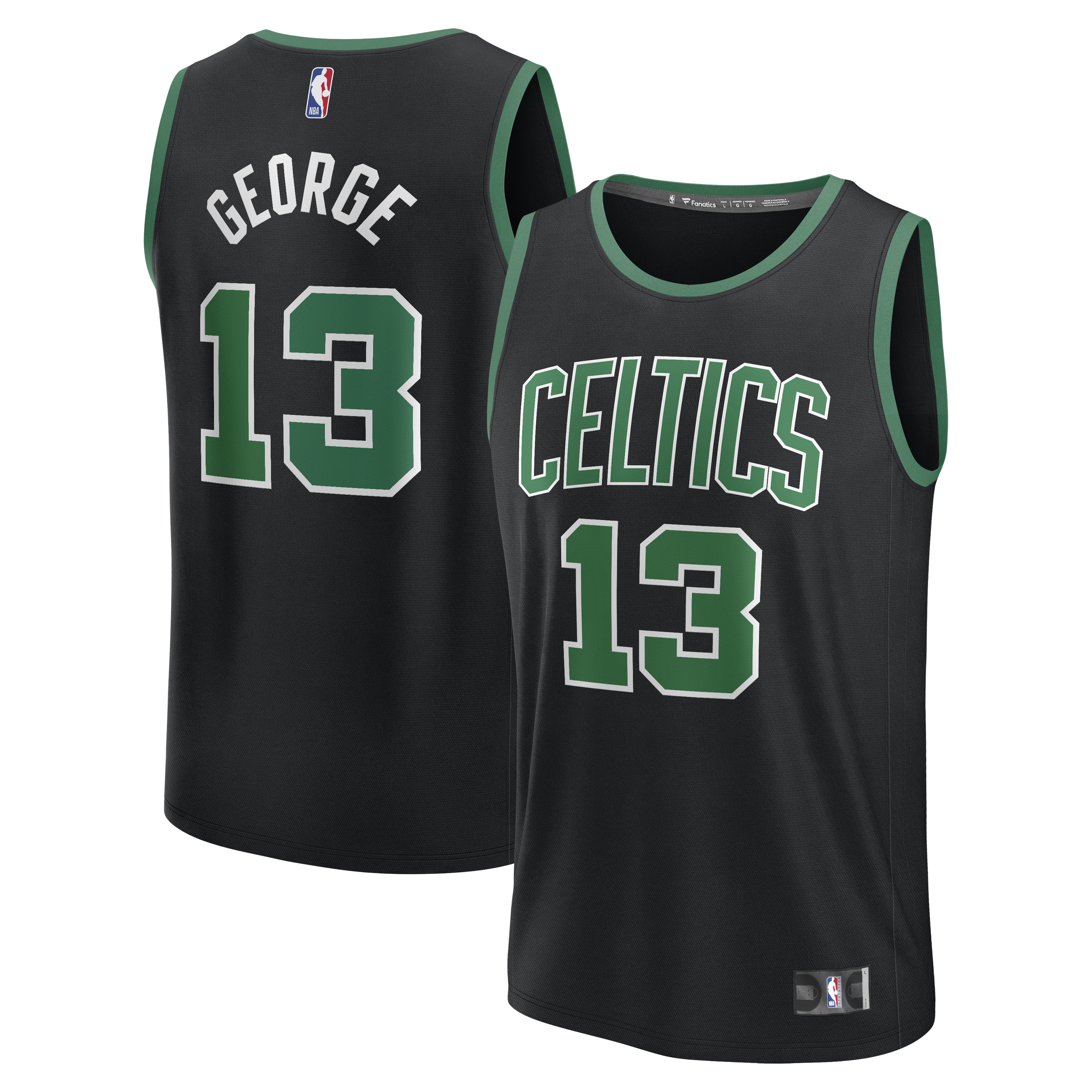 Women's Paul George Boston Celtics Fast Break Replica Jersey - Black - Statement Edition | UniFootball Store