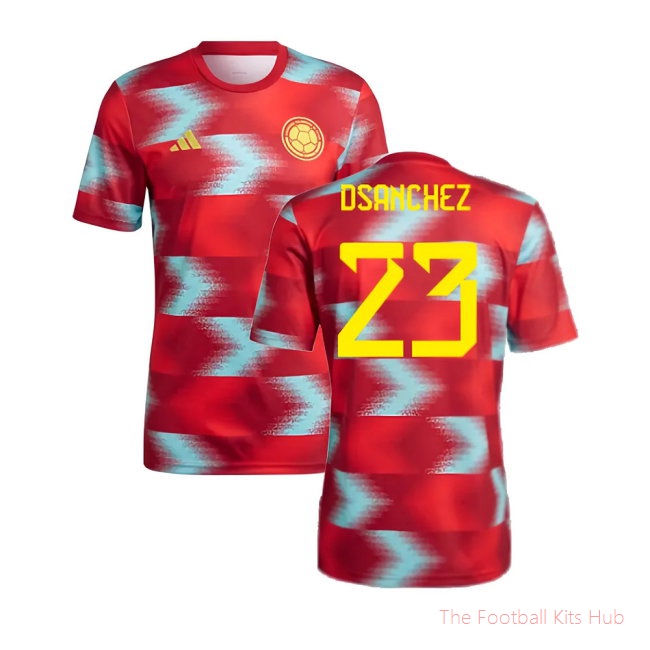 2022-2023 Colombia Pre-Match Shirt (Red) (D.SANCHEZ 23)-UniFootball Store
