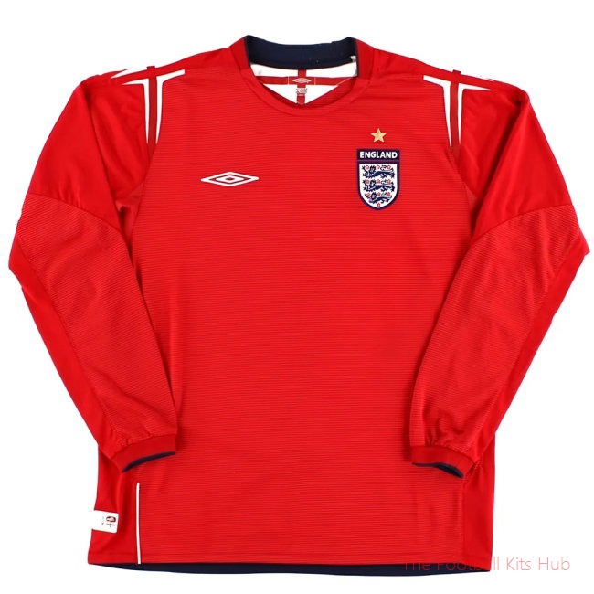 England 2004-2006 Away L/S Shirt (M) (Excellent)-UniFootball Store