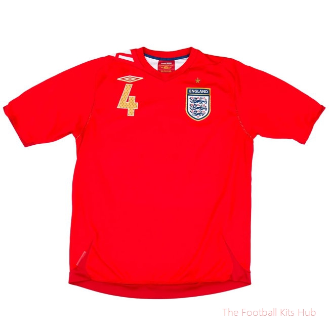 England 2006-08 Away Gerrard #4 (XXL) (Excellent)-UniFootball Store