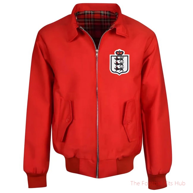 Men England Red Harrington Jacket UEFA Euro-UniFootball Store