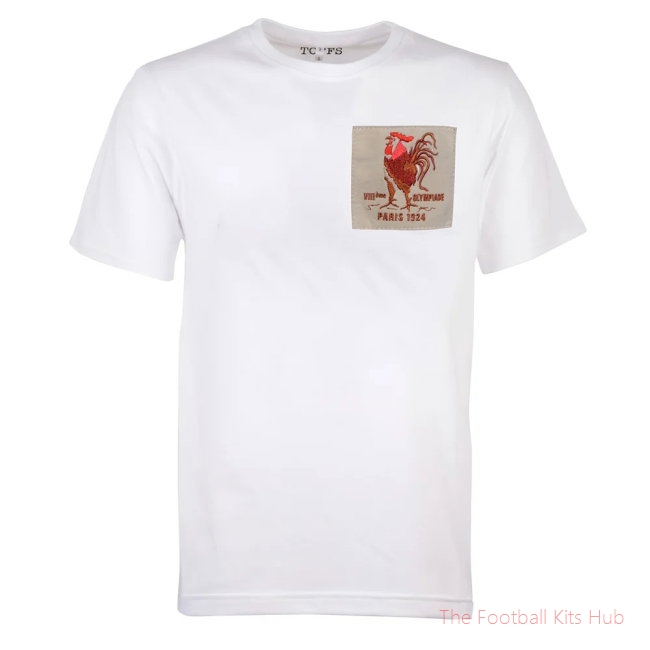 France Rooster 1924 White T-Shirt-UniFootball Store