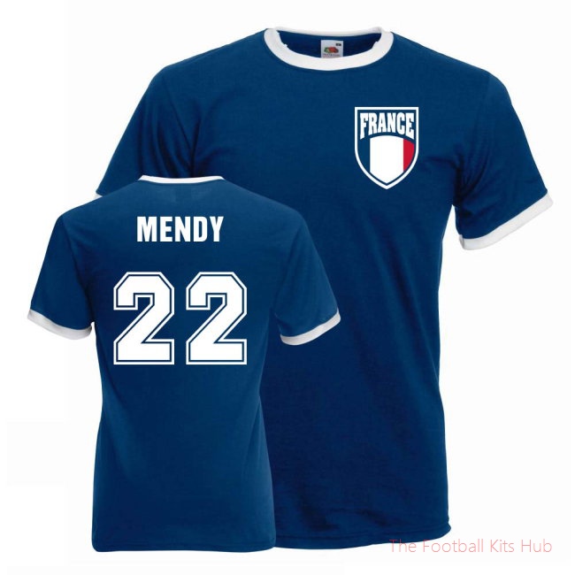 Benjamin Mendy France Ringer Tee (blue)-UniFootball Store