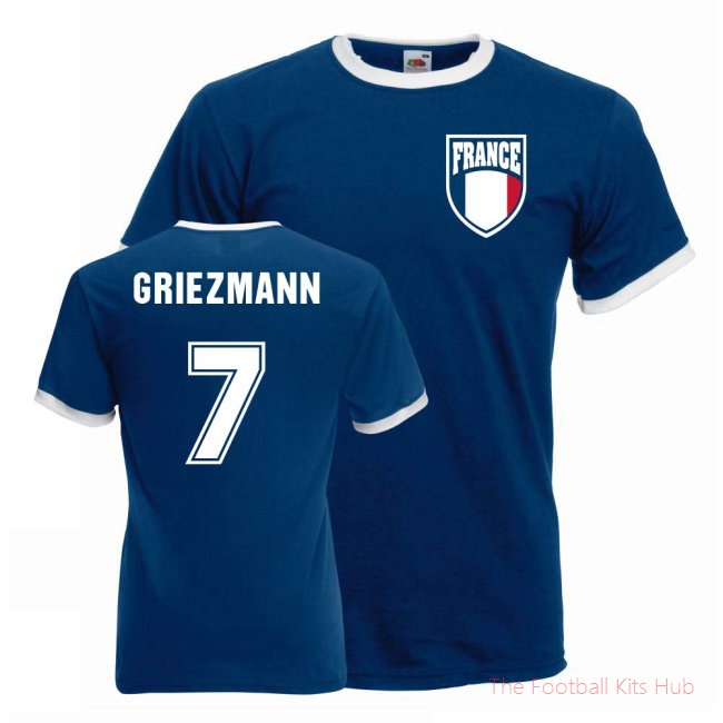 Antoine Griezmann France Ringer Tee (blue)-UniFootball Store