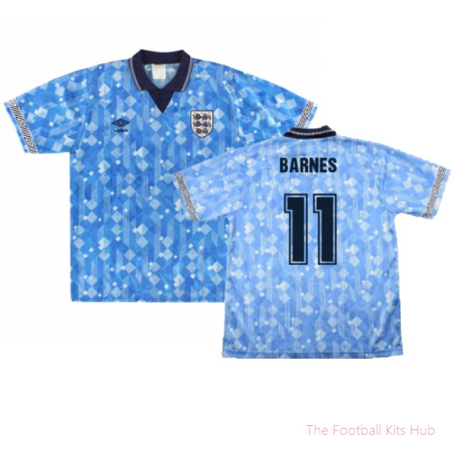 England 1990-92 Third (M) (Excellent) (Barnes 11)-UniFootball Store