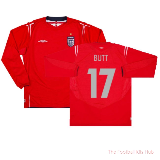 England 2004-06 Away L/S (L) (Excellent) (Butt 17)-UniFootball Store