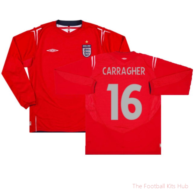 England 2004-06 Away L/S (L) (Excellent) (Carragher 16)-UniFootball Store