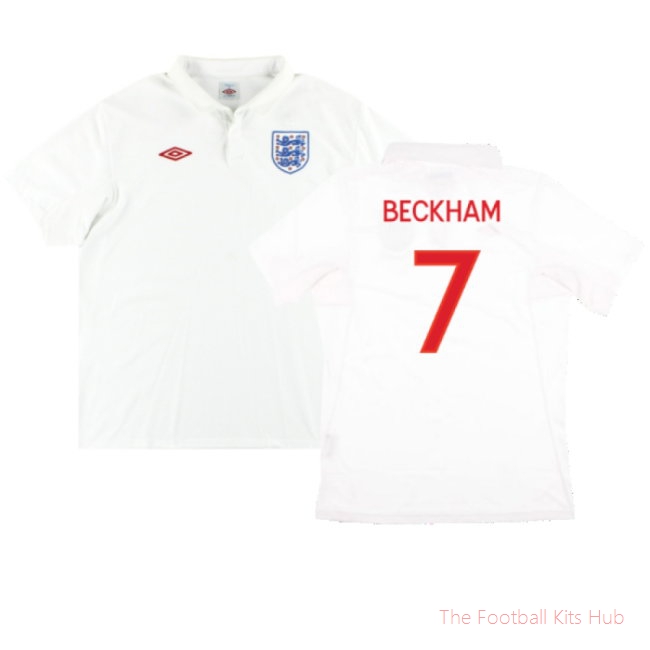 England 2009-10 Home (XL) (Excellent) (BECKHAM 7)-UniFootball Store
