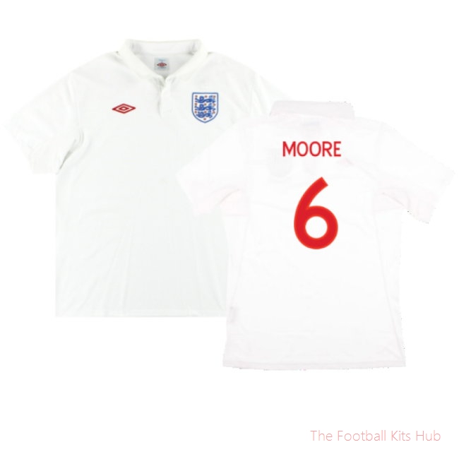 England 2009-10 Home (XL) (Excellent) (Moore 6)-UniFootball Store