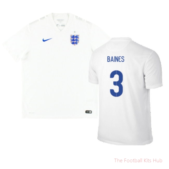 England 2014-16 Home (Very Good) (BAINES 3)-UniFootball Store