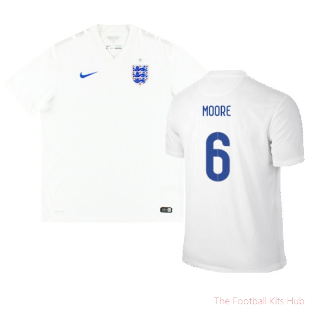 England 2014-16 Home (Very Good) (MOORE 6)-UniFootball Store