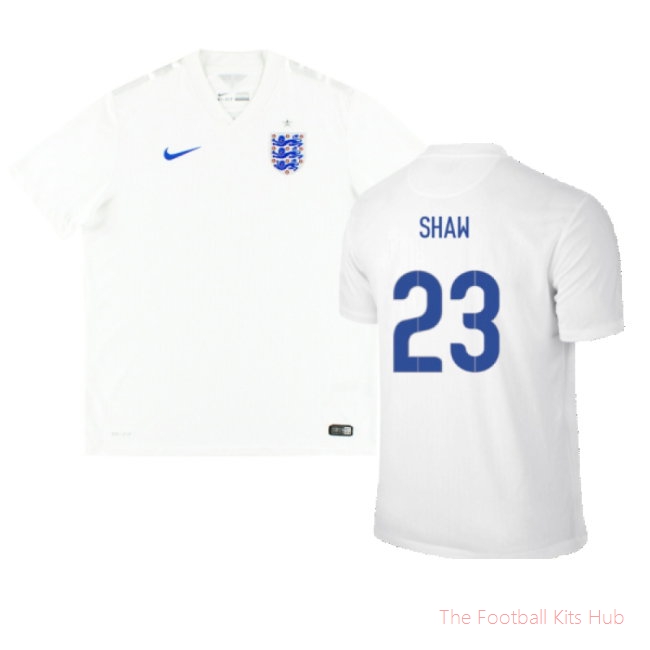 England 2014-16 Home (Very Good) (SHAW 23)-UniFootball Store