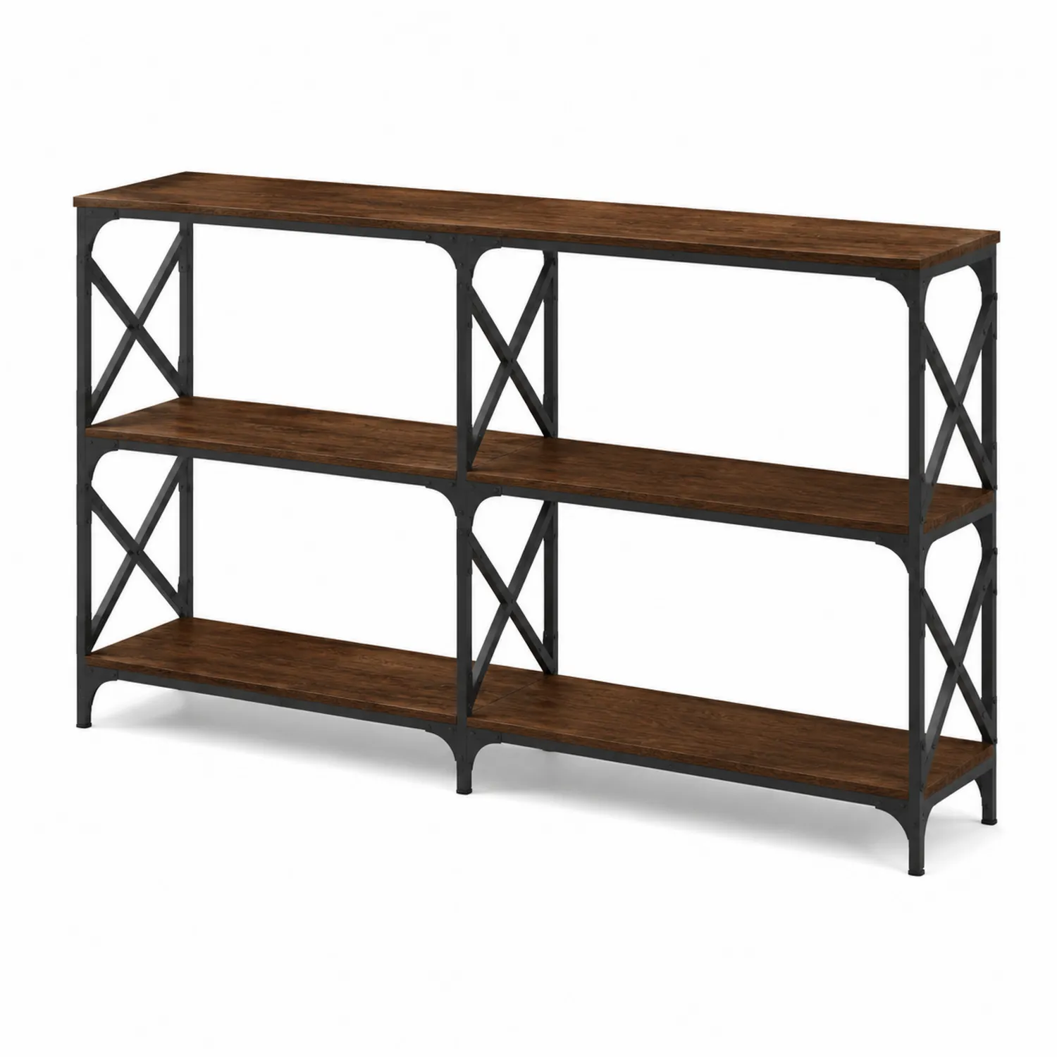 Étagère en bois et métal 120x40x90 cm