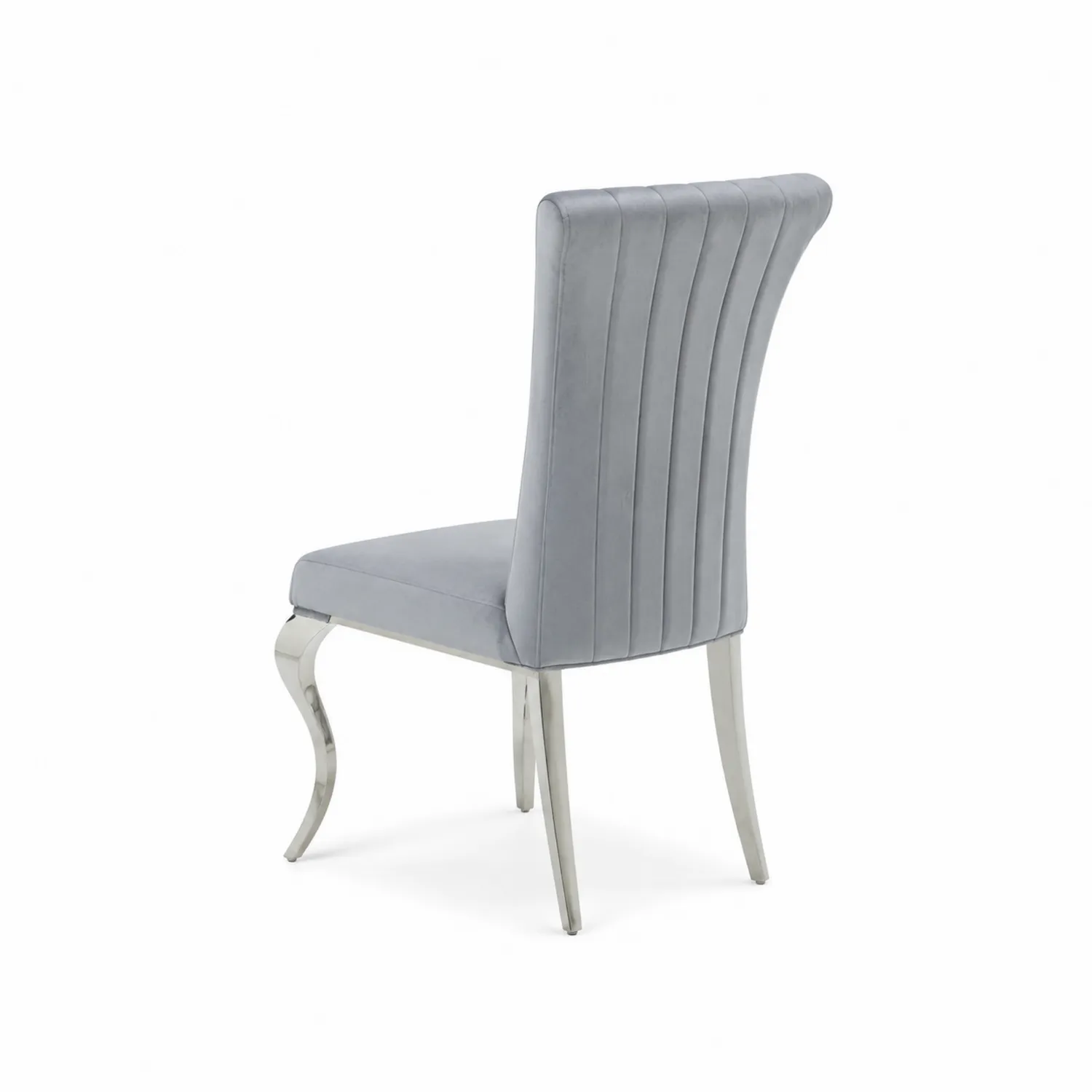 Chaise en velours avec pieds en métal