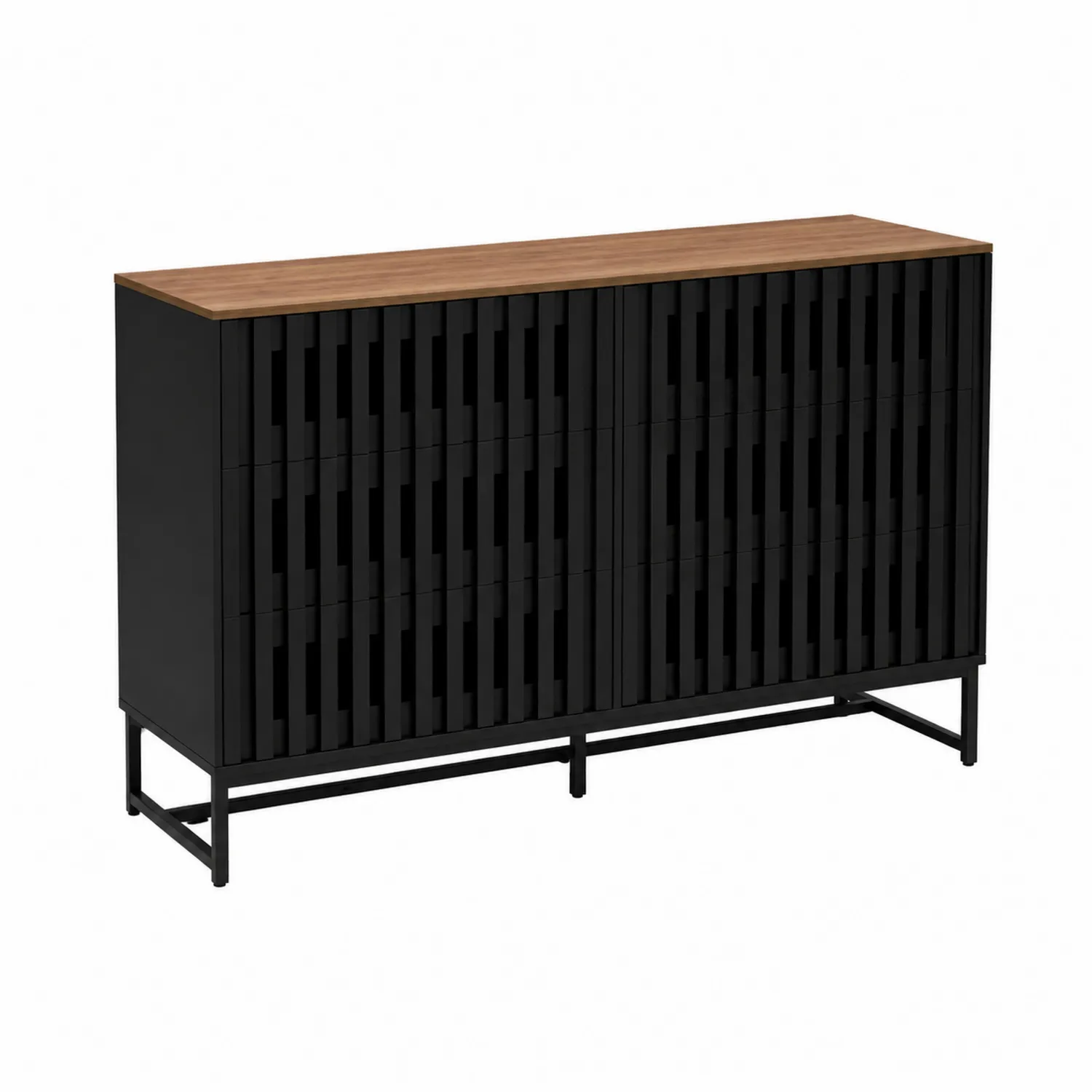 Buffet en métal et bois avec portes 150x40x80cm