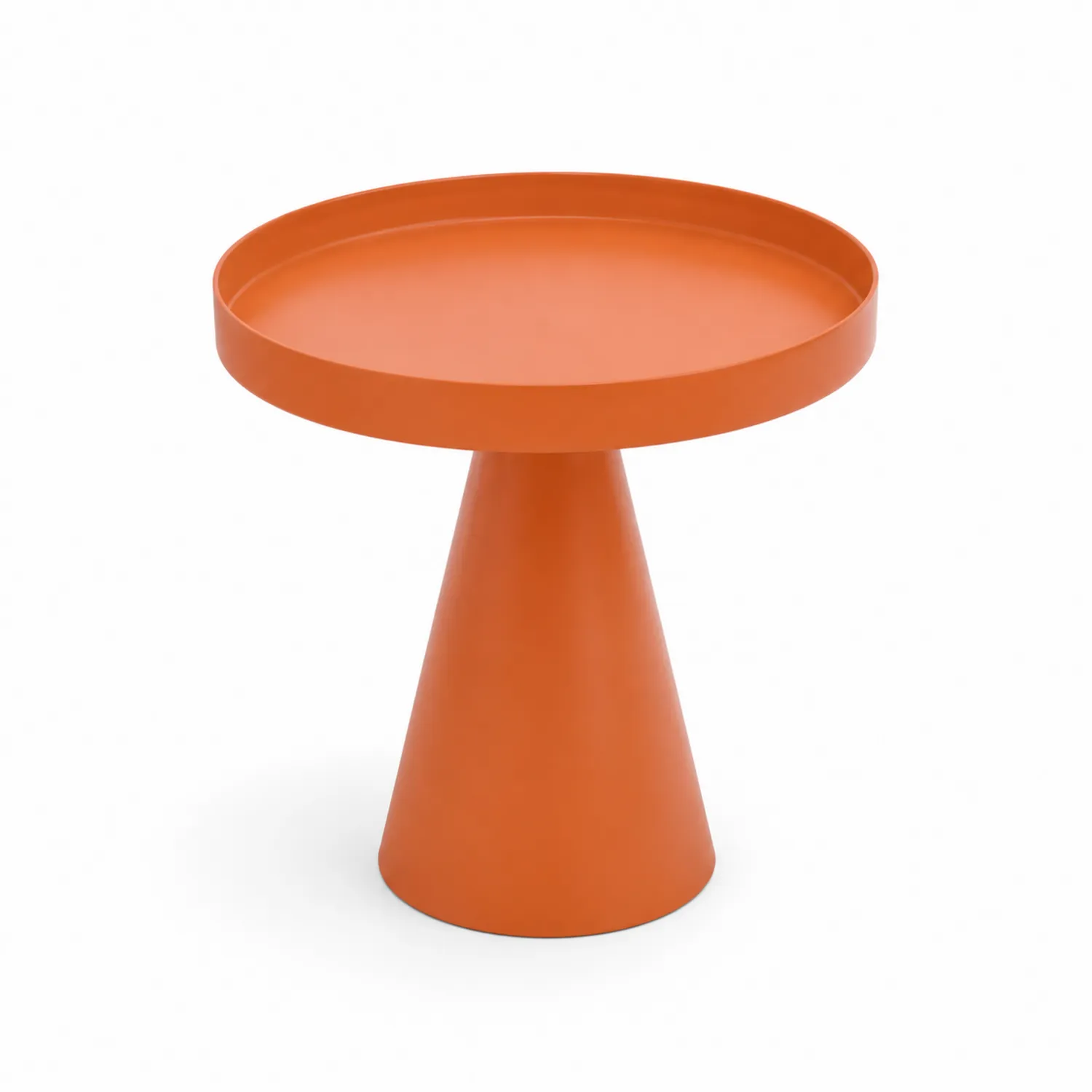 Table d'appoint ronde en métal Orange