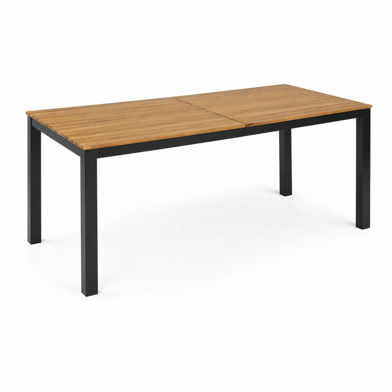 Table de jardin en acacia et aluminium, 180-240 cm