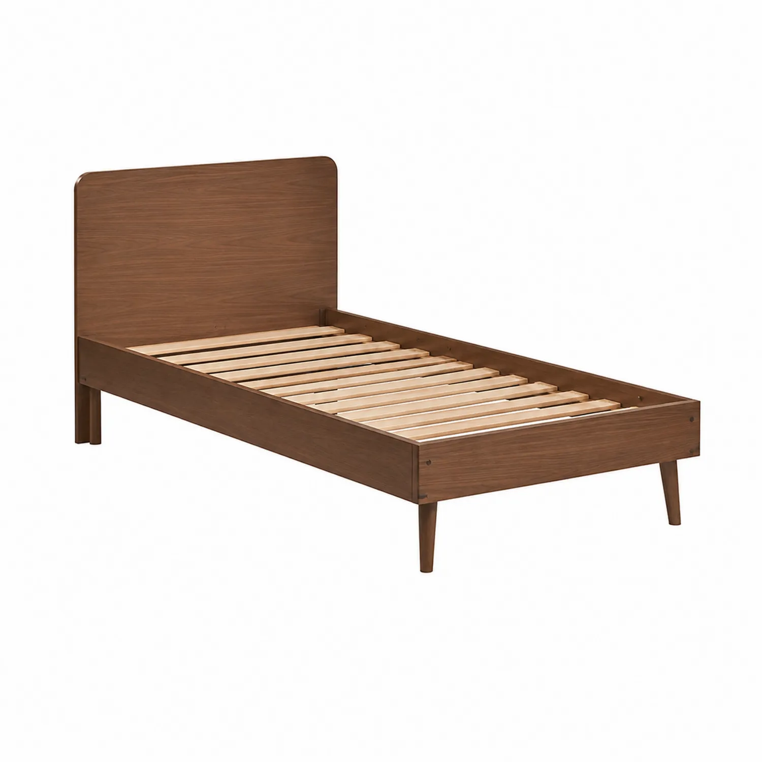 Letto singolo in legno di quercia marrone 200x90 cm