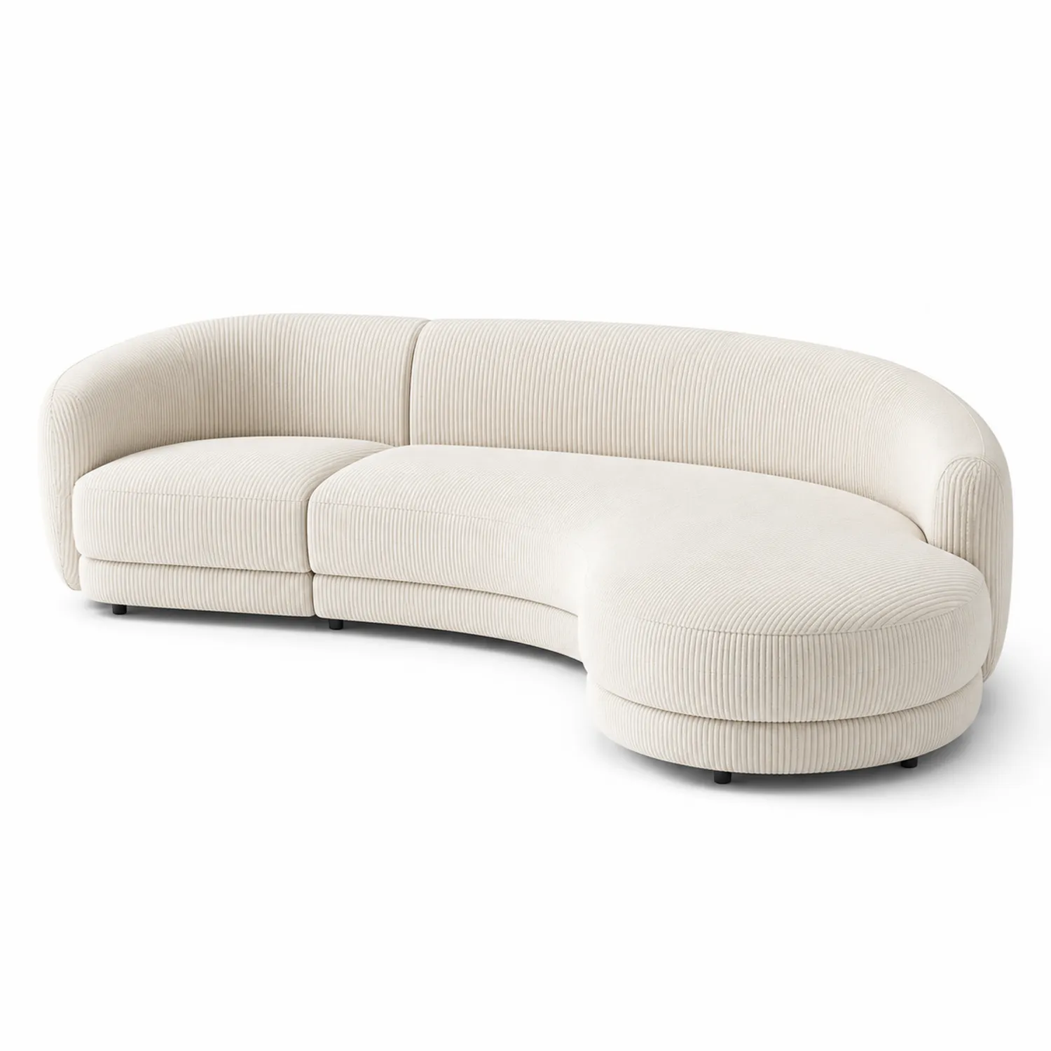 Divano angolare in velluto a coste Beige