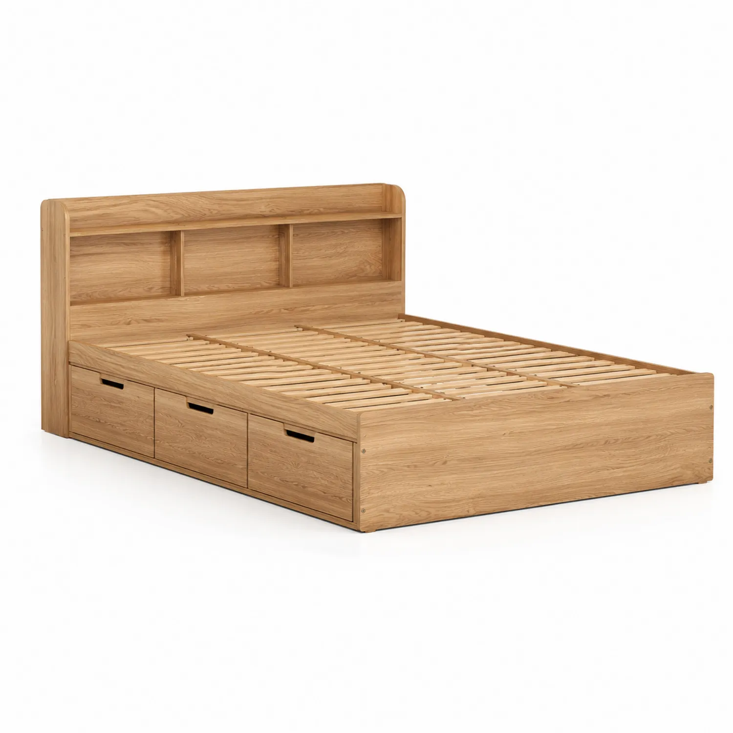 Letto contenitore in legno di quercia con cassetti 200x160 cm