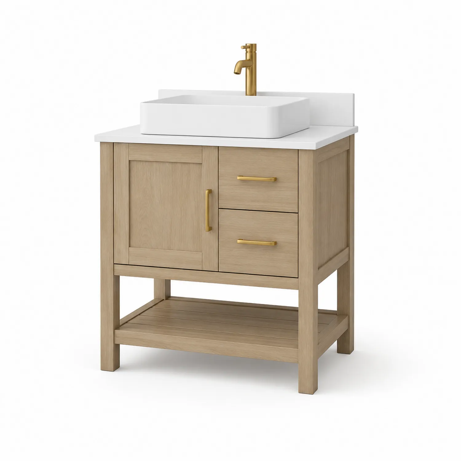 Mobile bagno in legno con lavabo in ceramica 80x60x90 cm