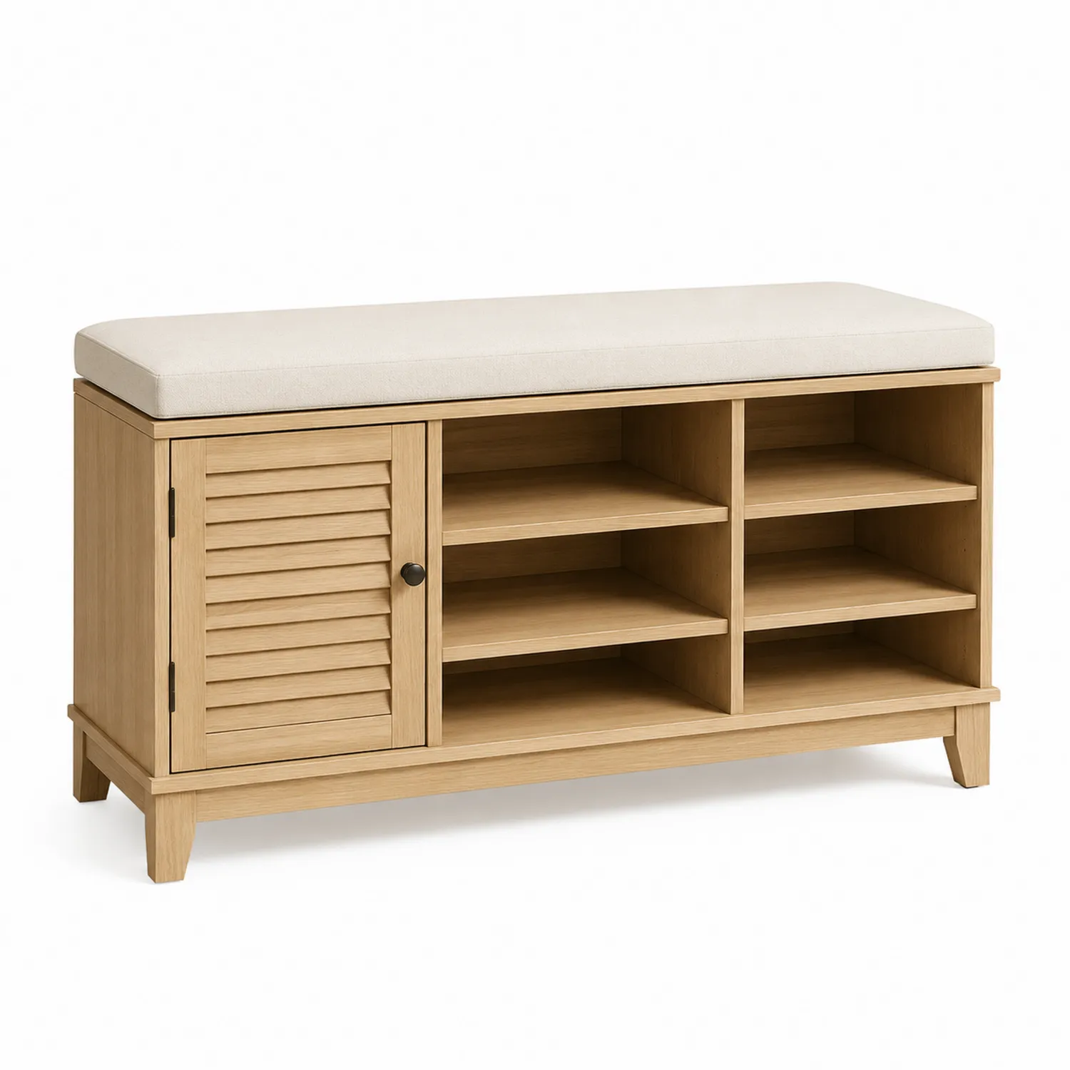 Scarpiera in legno con panca imbottita 104x35x48 cm