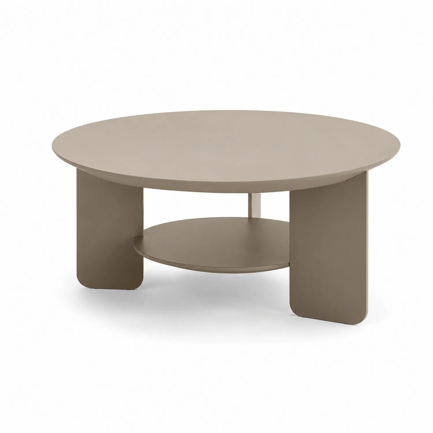 Tavolino da caffè rotondo in legno marrone con ripiano 100x45 cm