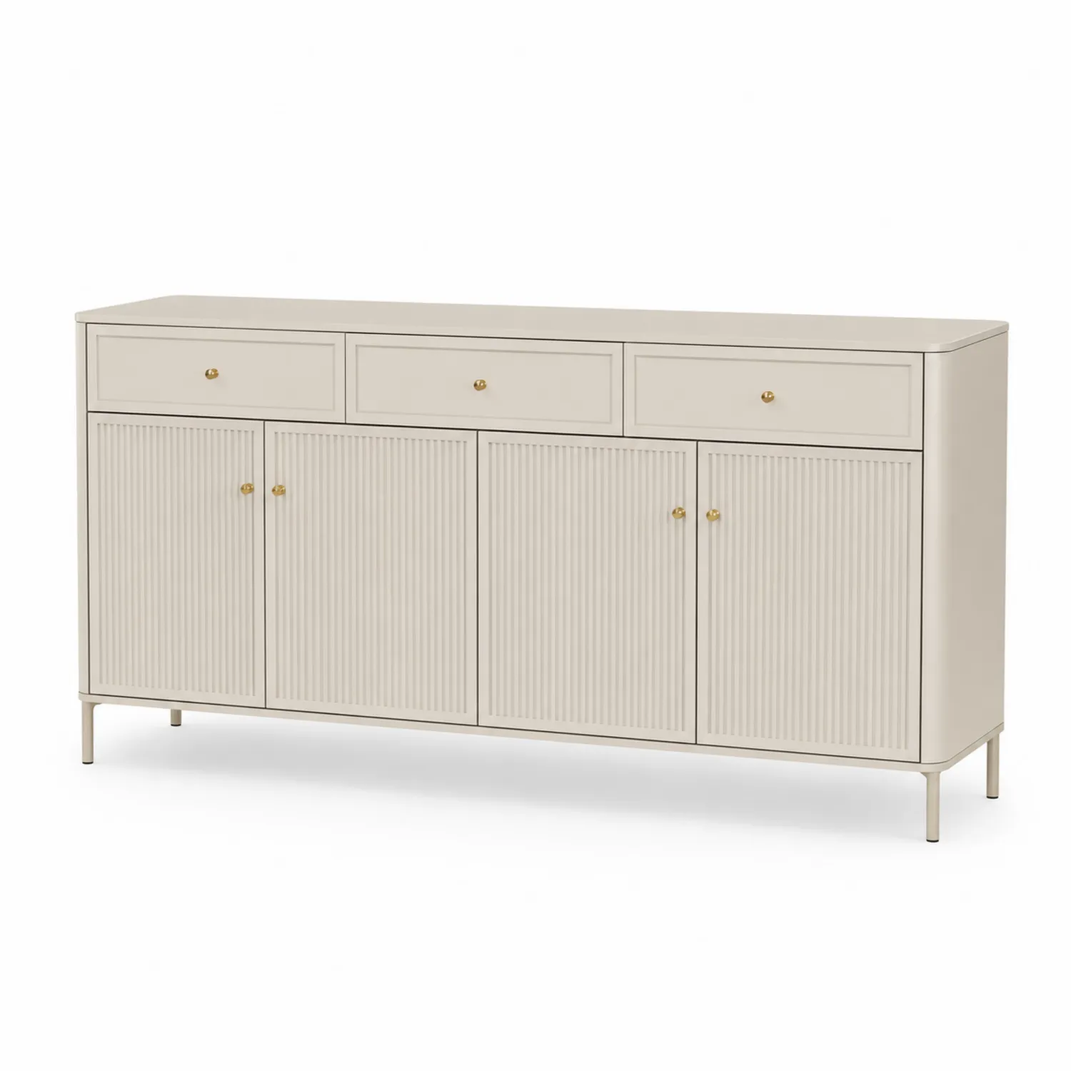 Credenza in MDF con Ante e Cassetti Bianco