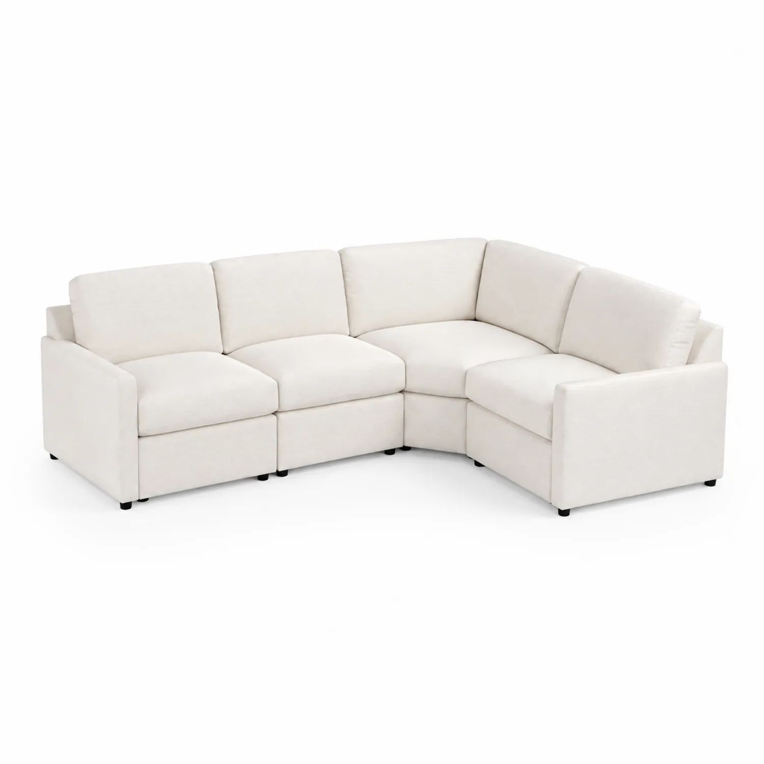 Canapé d'angle modulable 5 places en tissu