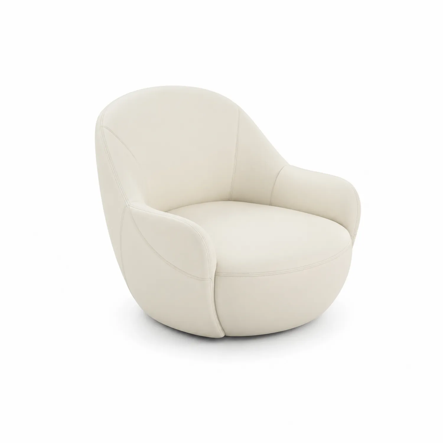 Fauteuil en cuir synthétique - Beige - 85x80x85 cm