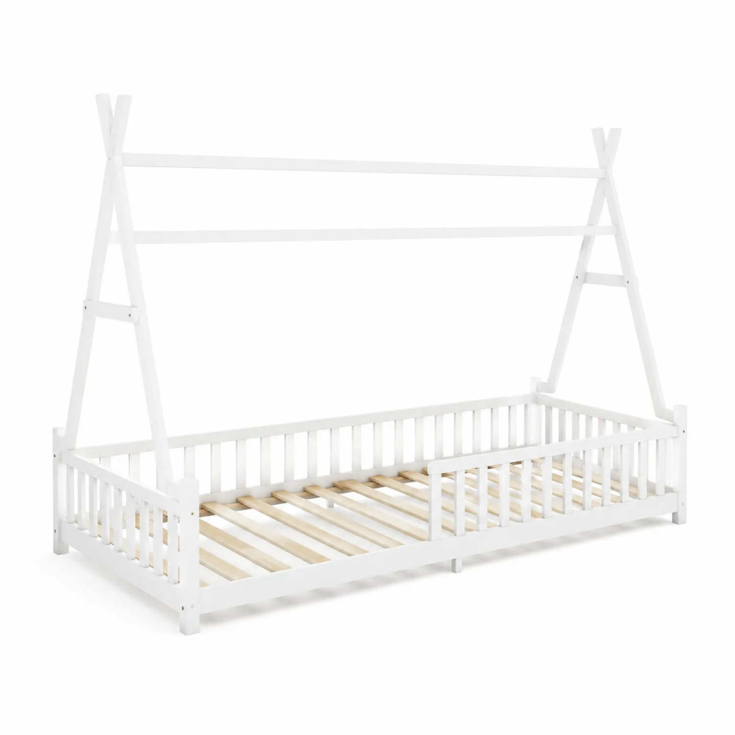 Lit enfant tipi en bois Blanc 200x90 cm