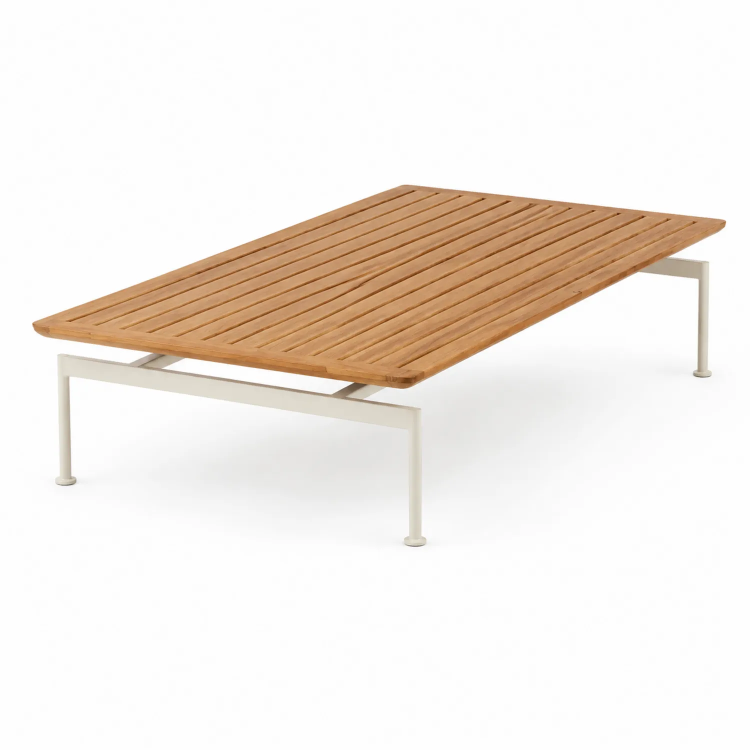 Table basse extérieure en teck et métal 180x90x40 cm