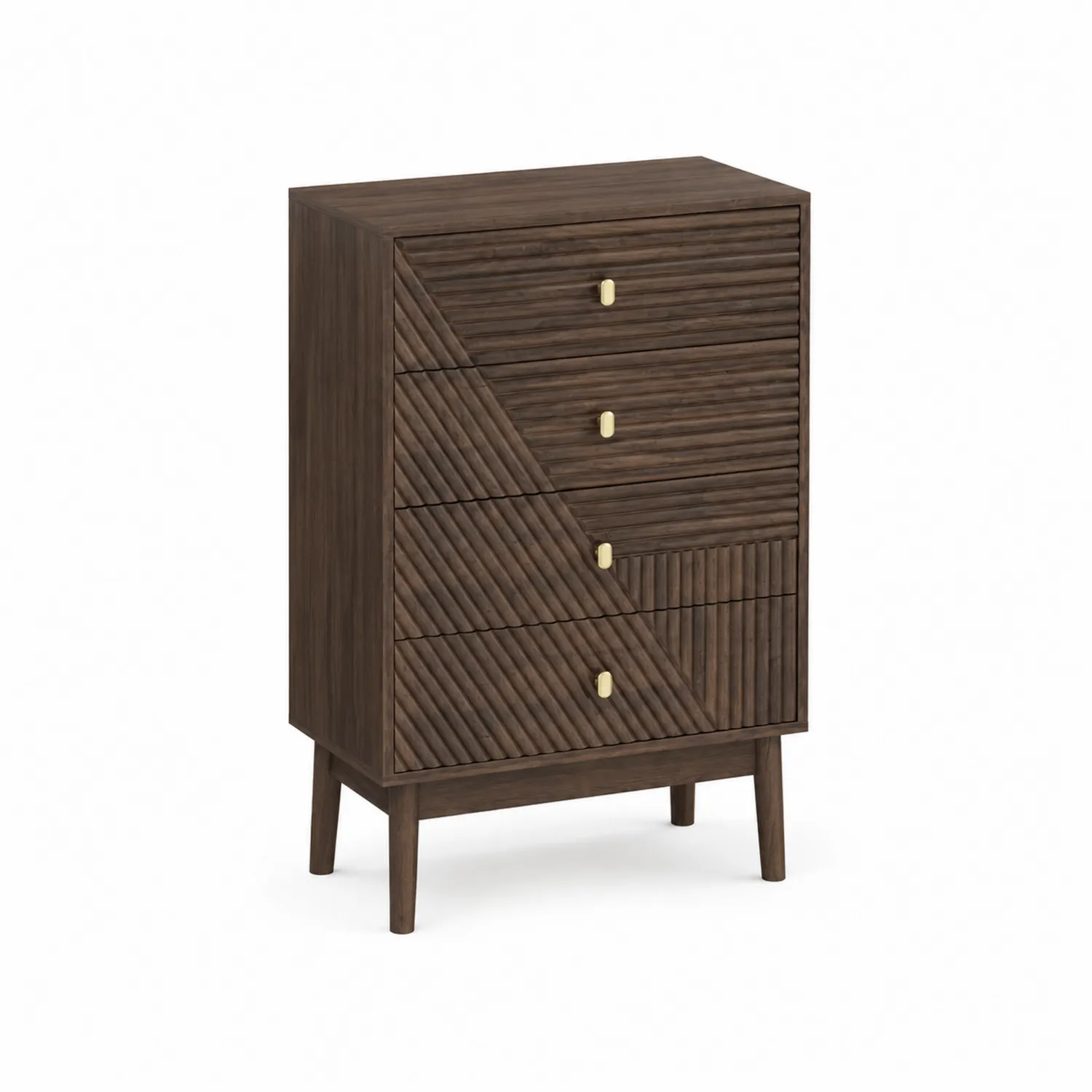 Commode en bois avec poignées dorées
