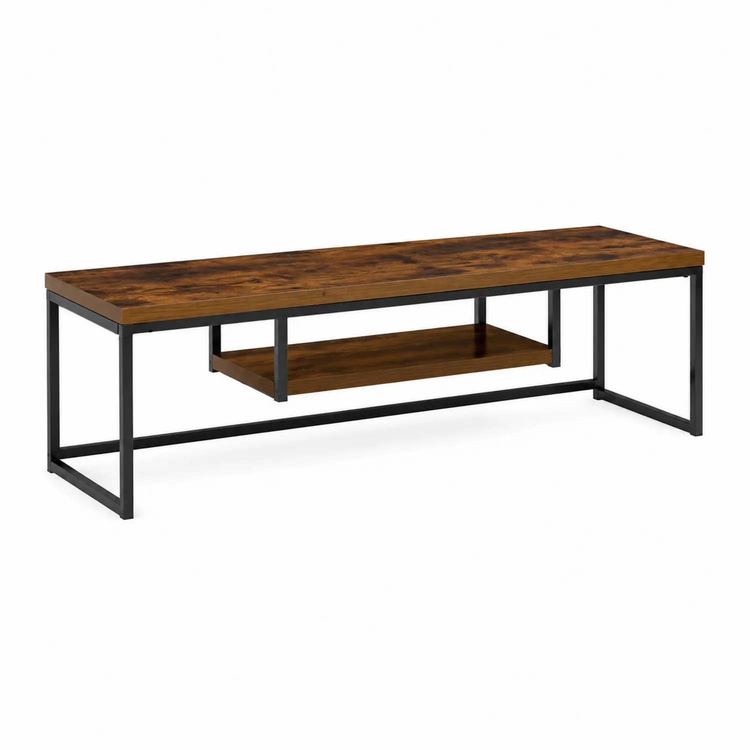 Table Basse Rectangulaire en Contreplaqué et Métal 120x40x50cm