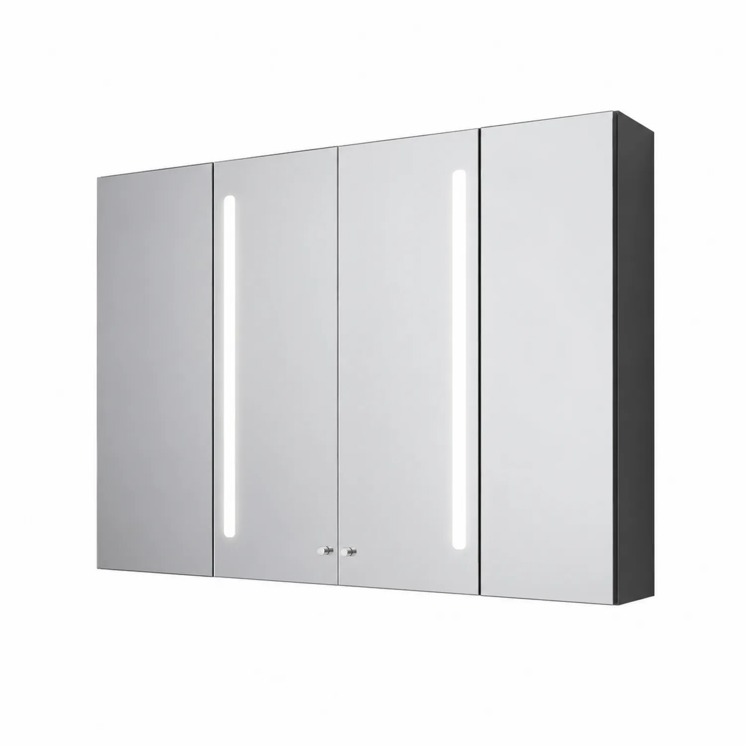 Armoire Miroir de Salle de Bain en Aluminium avec Verre Trempé et Éclairage LED 120x45x15 cm