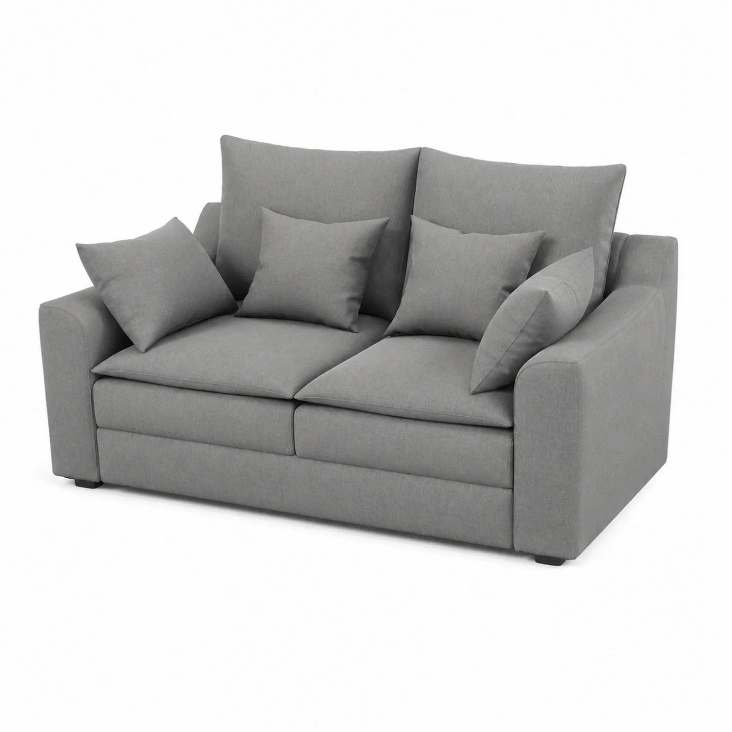 Canapé 2 places en tissu polyester gris