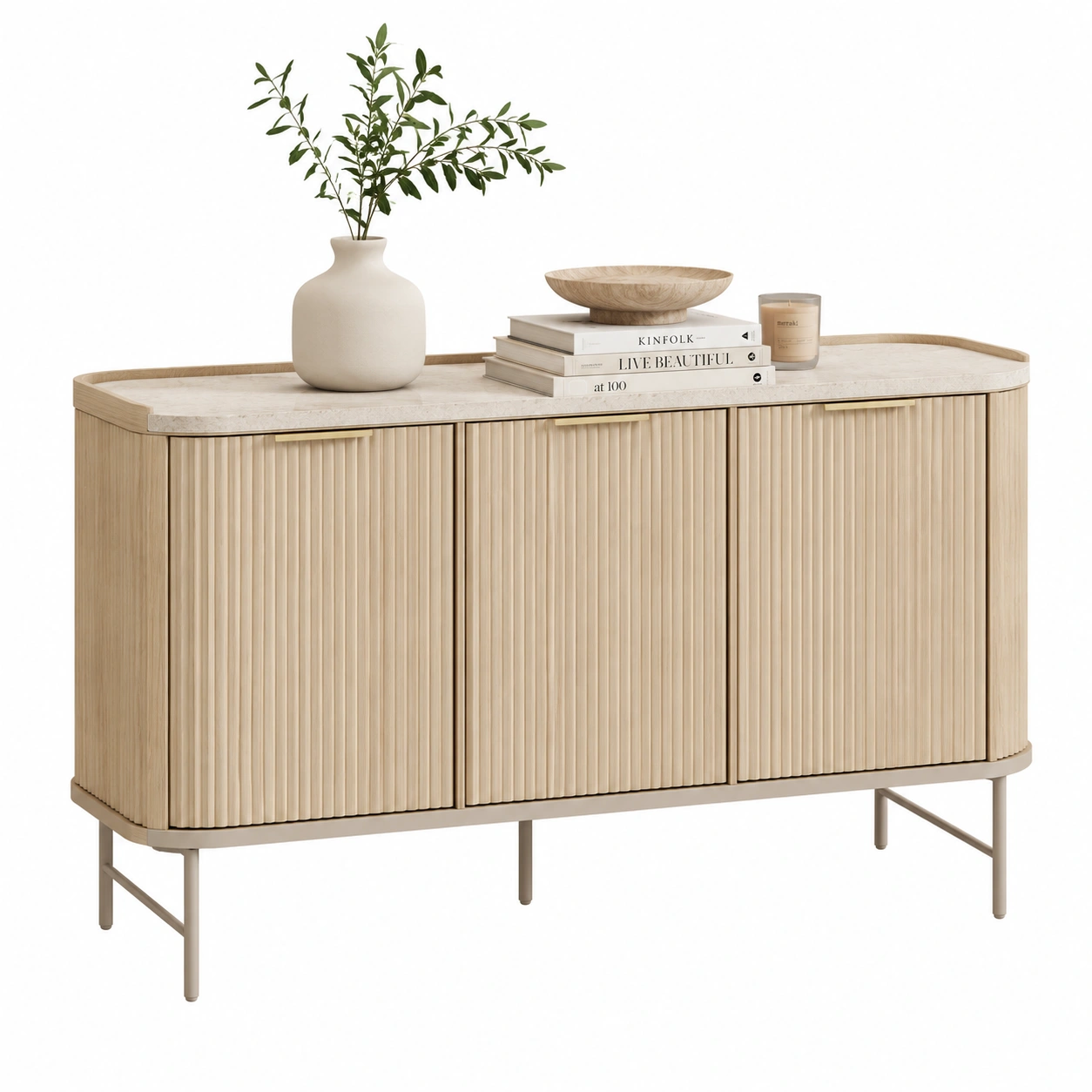 Elegante aparador contemporaneo con relieve vertical