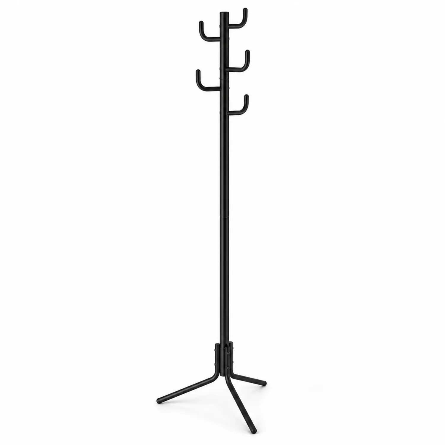 Perchero de pie de metal negro con ganchos múltiples 175 cm