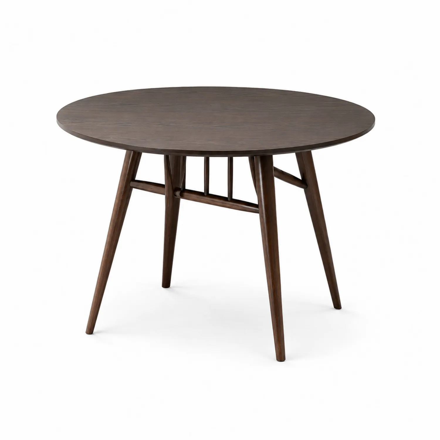 Mesa redonda de madera maciza Marrón 120 cm